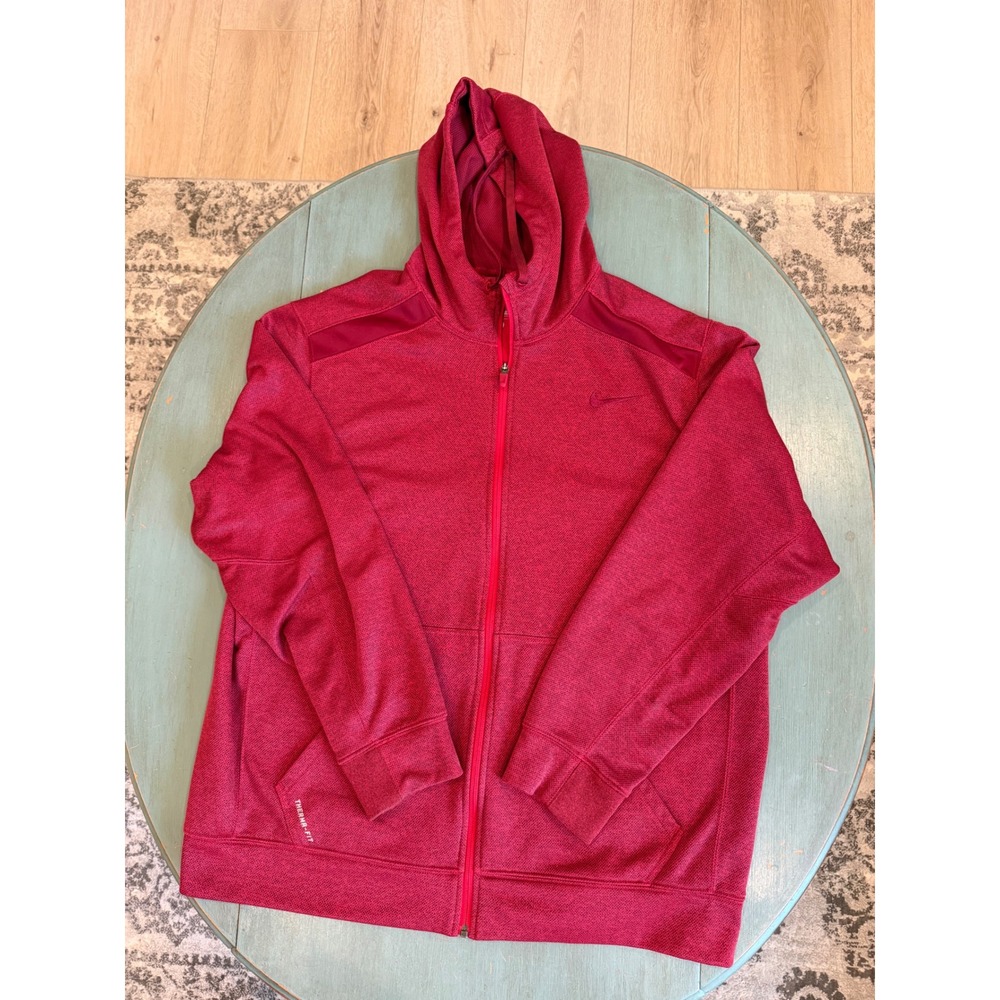 Nike Therma-FIT Full Zip Hoodie Mens XL Red Heathered Jacket‎ 543323-652